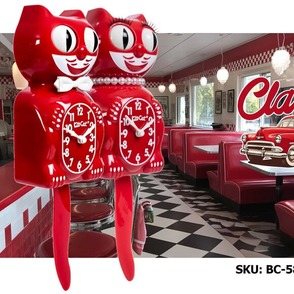 Classic Red Lady Limited Edition Kit-Cat Klock Clock - Picture 5 of 5